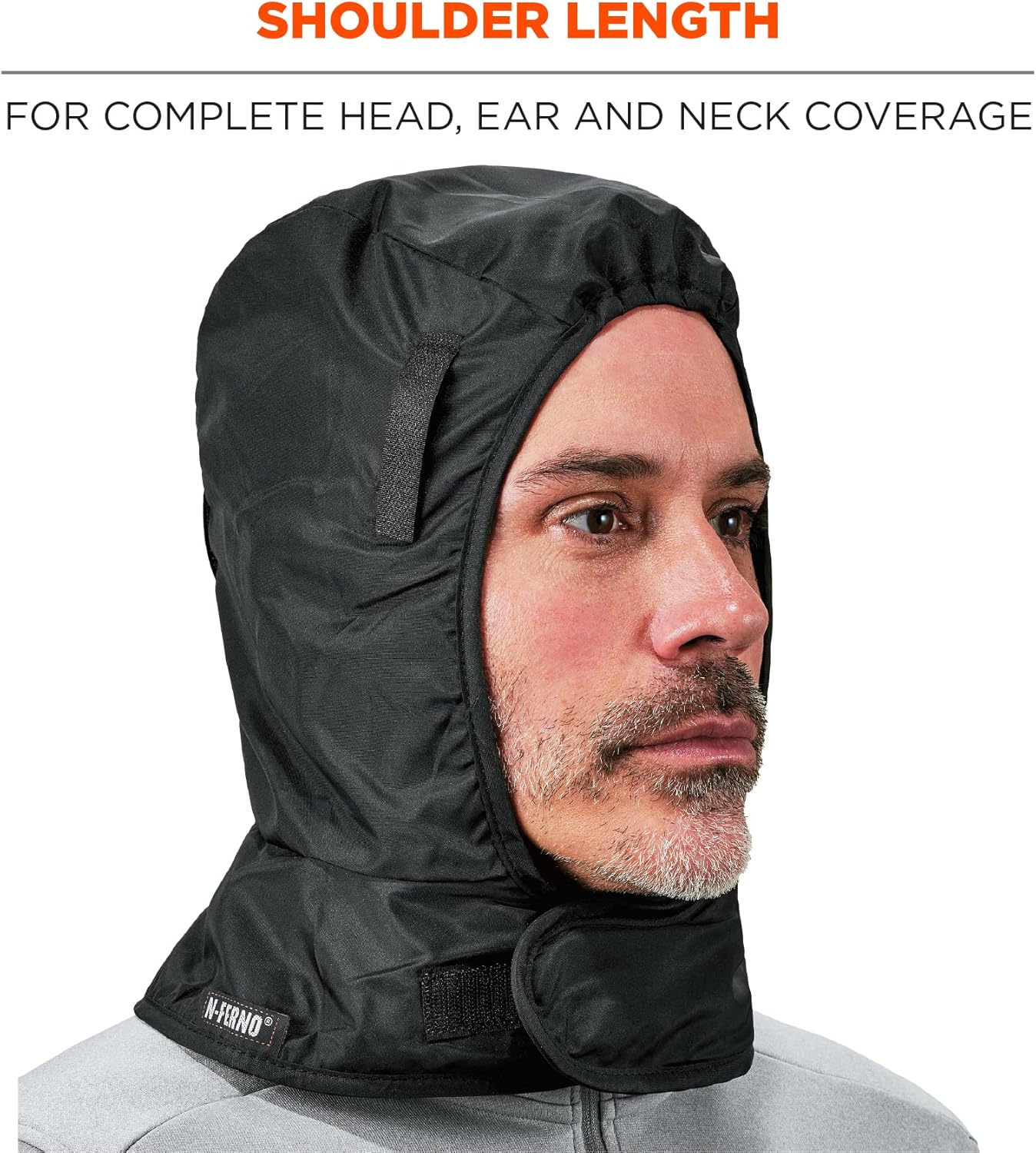 ERGODYNE Ergodyne 16842 N-Ferno 6842 Winter Hard Hat Liner - 2-Layer, Fleece-Lined, Polyester Shell, Shoulder Length