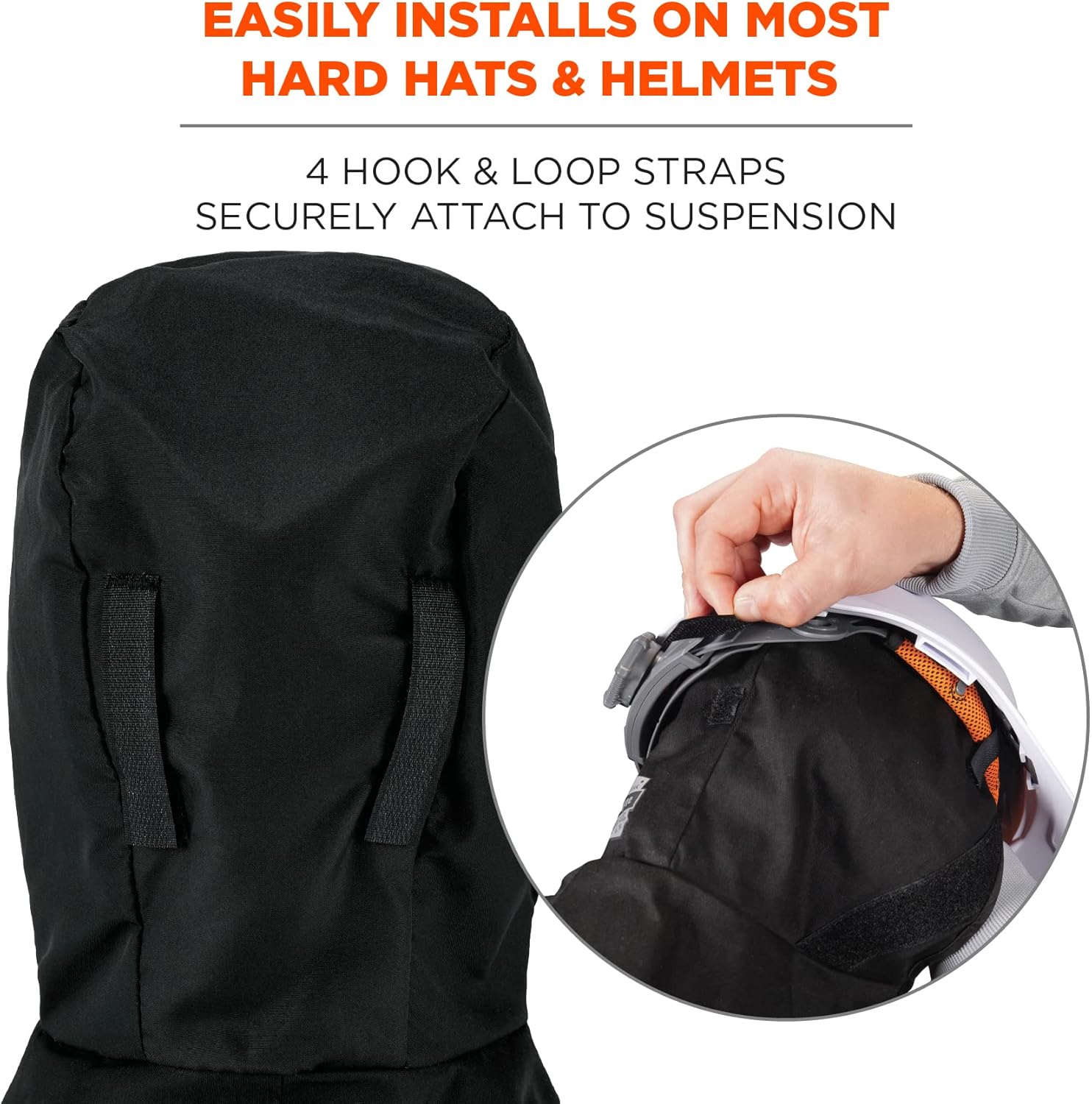 ERGODYNE Ergodyne 16842 N-Ferno 6842 Winter Hard Hat Liner - 2-Layer, Fleece-Lined, Polyester Shell, Shoulder Length