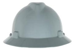 MSA SAFTEY MSA 454731 V-Gard Full-Brim Hard Hat with Staz-On Pinlock Suspension | Polyethylene Shell, Superior Impact Protection, Self Adjusting Crown Straps - Standard Size in Gray