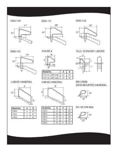 SR SMITH S.R. Smith VLLS-103E-VW Sealed Steel Ladder White 3-Step In-Ground Pool