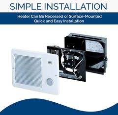 Broan-NuTone 174 Wall Heater 750/1500W 120/240V White Grille