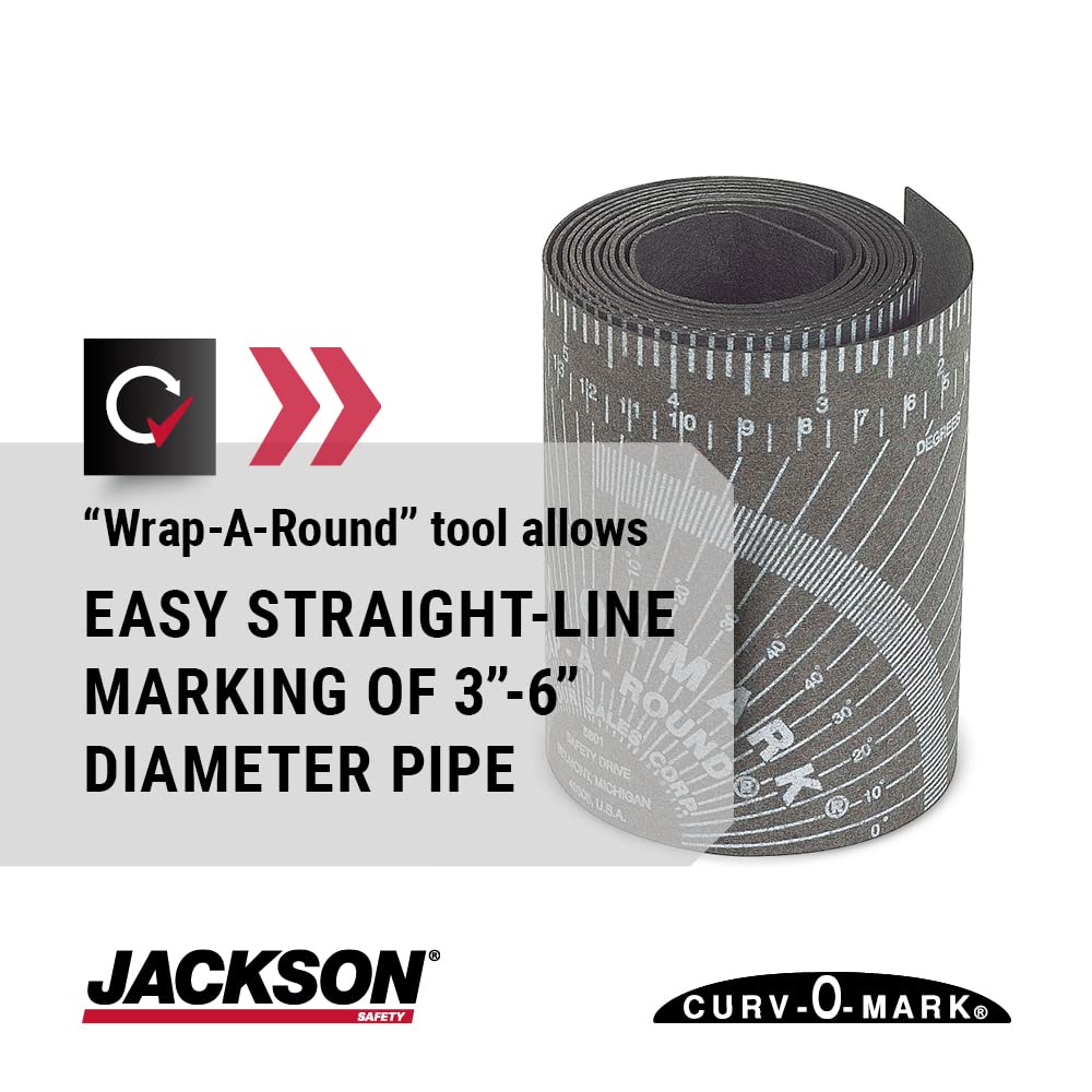 JACKSON SAFETY Jackson Safety 14752 Pipe Measure Tool Wrap Around Tape Flex Angle Measuring Medium 3 to 6 Diameter