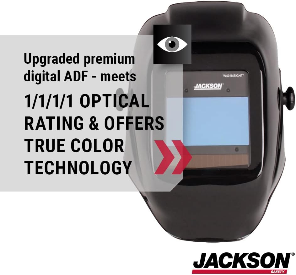 JACKSON SAFETY Jackson Safety 46131 Insight Digital Variable ADF Welding Helmet SH10 Black 3.93 in W 2.36 in L