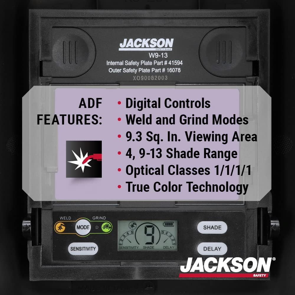 JACKSON SAFETY Jackson Safety 46131 Insight Digital Variable ADF Welding Helmet SH10 Black 3.93 in W 2.36 in L