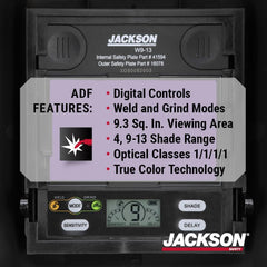JACKSON SAFETY Jackson Safety 46131 Insight Digital Variable ADF Welding Helmet SH10 Black 3.93 in W 2.36 in L