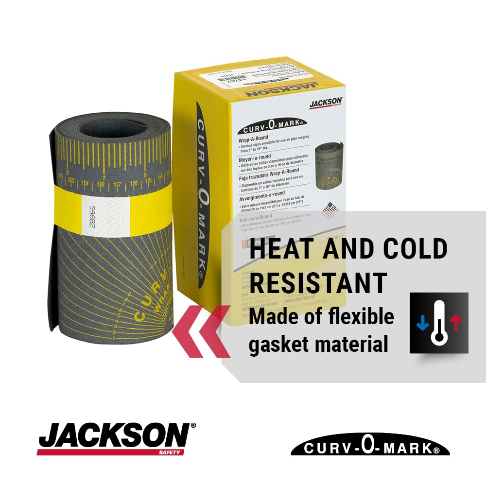 JACKSON SAFETY Jackson Safety 14767 Flexible Wrap-A-Round Pipe Marking Tool 6 to 16 Inch Pipe Diameter XXL Gray