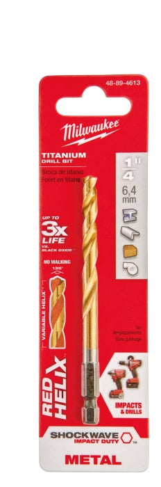 MILWAUKEE Milwaukee 48-89-4613 Impact Duty Drill Bit 1/4 Inch Diameter 4.13 Inch Length