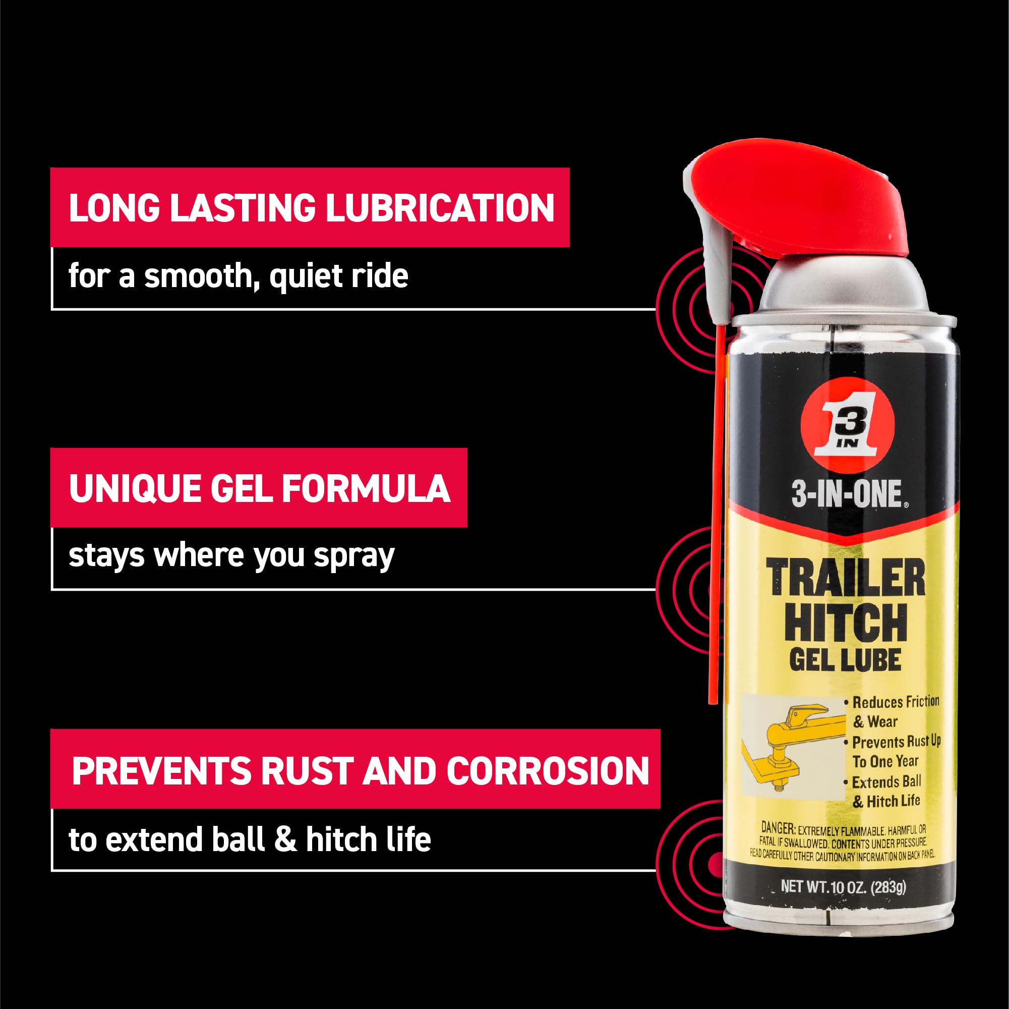 3-IN-ONE 3-IN-ONE 120107 Trailer Hitch Gel Lube 10 oz Aerosol Can