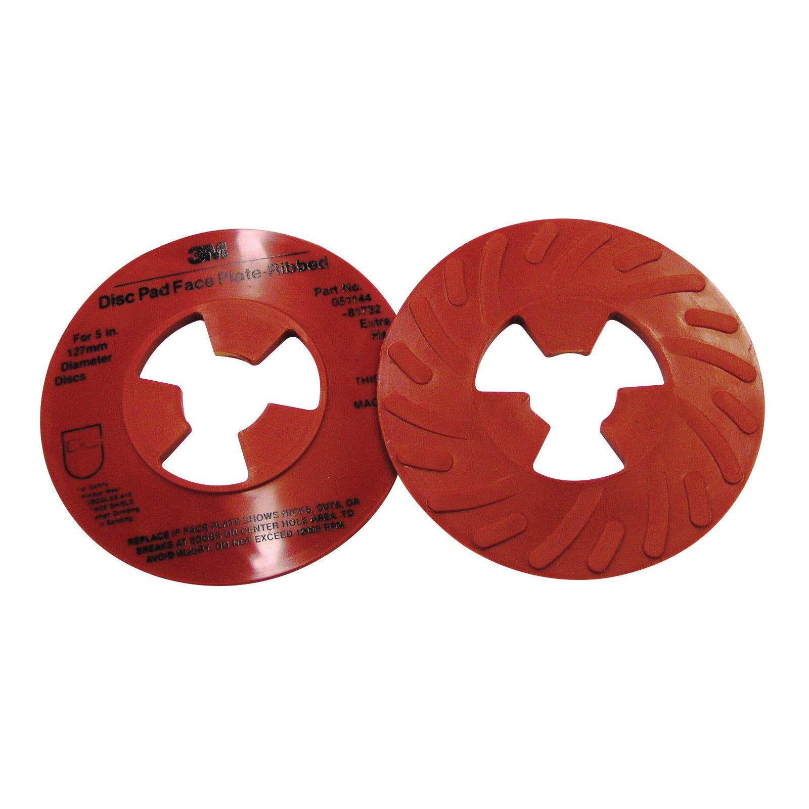 3M 3M 7000120517 Disc Pad Face Plate Extra Hard Density Ribbed 5 in