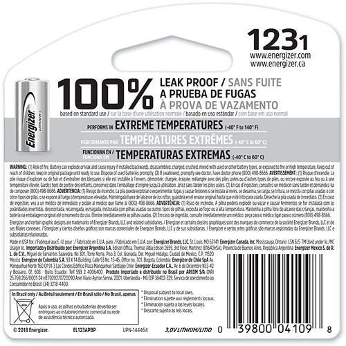 ENERGIZER Energizer EL123APBP 123 3V Lithium Battery 1-Pack