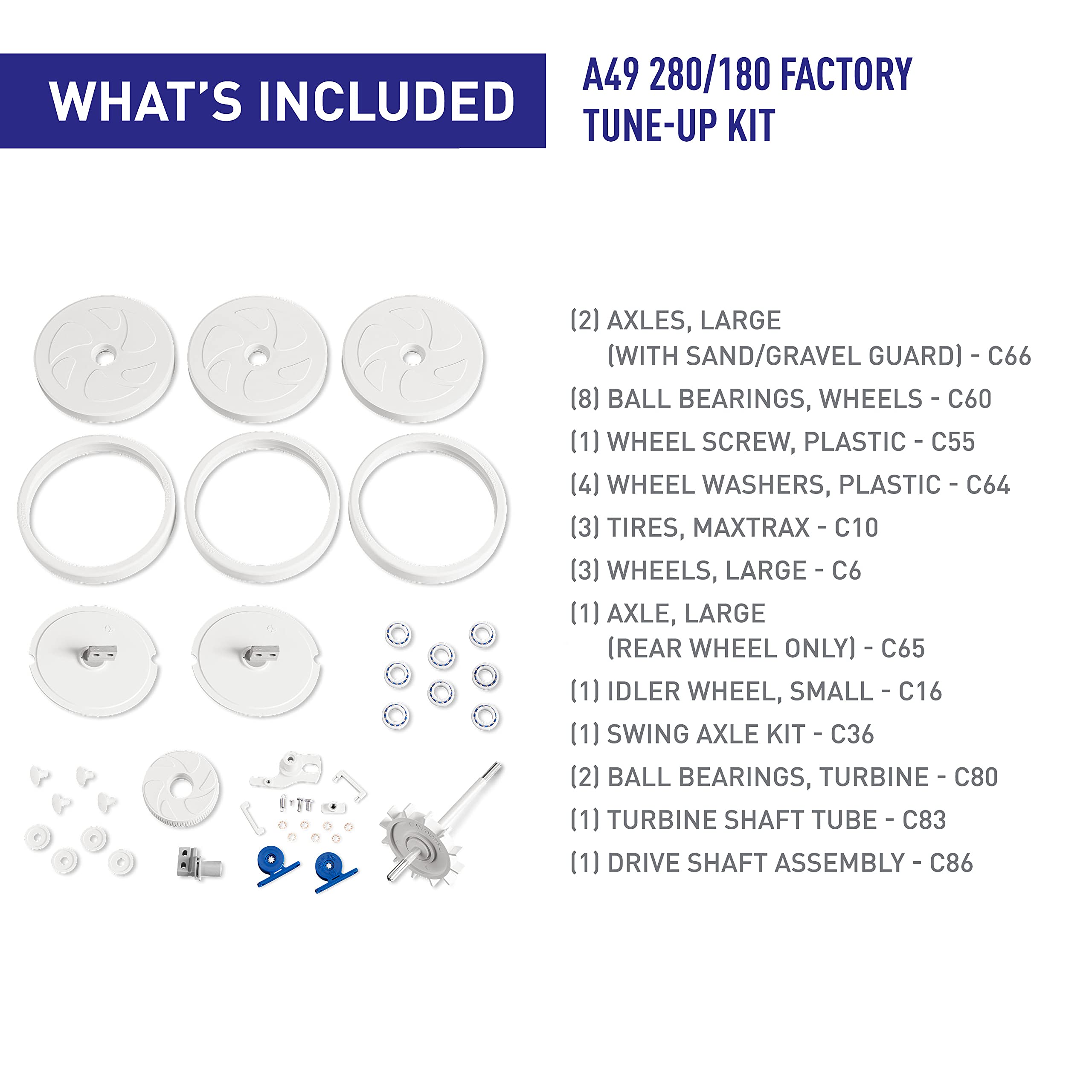 ZODIAC Polaris A49 Vac-Sweep 280/180 Factory Tune-Up Kit