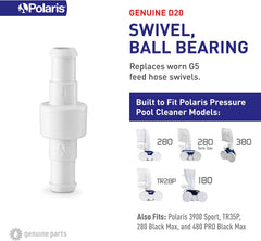 ZODIAC Polaris D20 Ball Bearing Swivel Replacement Compatible with Models 280, 380, 3900 Sport, TR28P, TR35P, 180