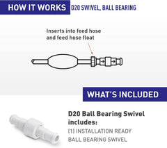 ZODIAC Polaris D20 Ball Bearing Swivel Replacement Compatible with Models 280, 380, 3900 Sport, TR28P, TR35P, 180
