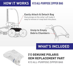 ZODIAC Polaris K13 All-Purpose Zipper Replacement Debris Bag For Pressure Pool Cleaner Vac-Sweep 280