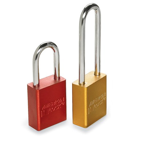 AMERICAN LOCK American Lock A1106BLK Lockout Padlock Keyed Different Black 1/4 Inch Diameter
