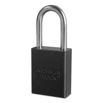 AMERICAN LOCK American Lock A1106BLK Lockout Padlock Keyed Different Black 1/4 Inch Diameter