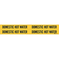 Brady Worldwide 7087-4 1-1/8 x 7 in. Vinyl Domestic Hot Water Pipe Marker Black/Yellow