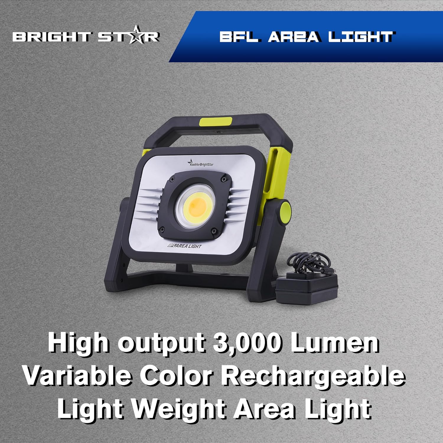 BRIGHT STAR Bright Star 89000 B.F.L. Area Light Rechargeable Slim Lightweight 3000 Lumens 56 Hour Run Time Magnetized Based