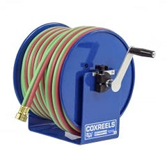 Coxreels 112WL-1-100 100W Series Welding Hand Crank Hose Reel, 100 ft Oxygen-Acetylene Twin Line Welding Hose