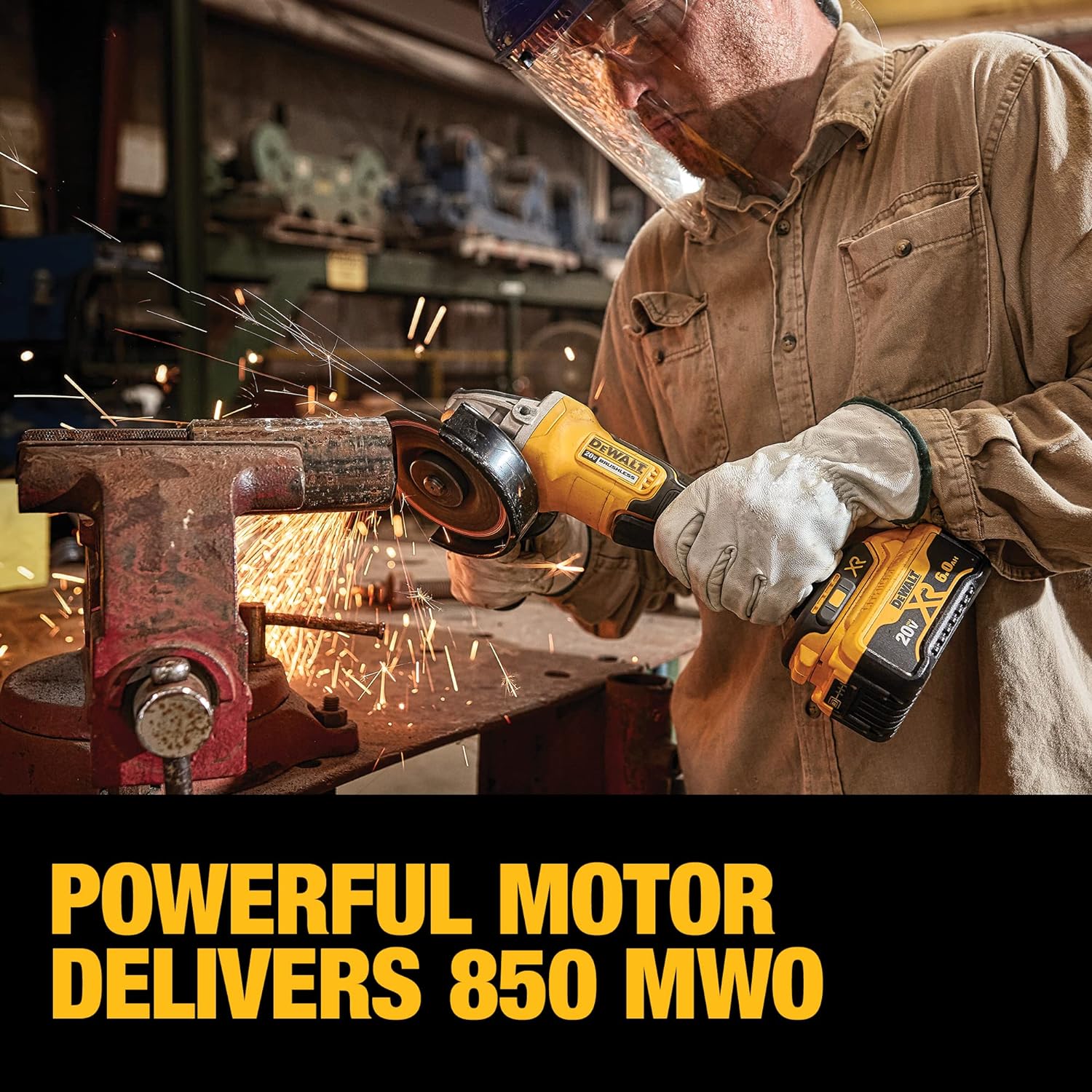 DEWALT DEWALT DCG413R2 20V MAX Angle Grinder Tool Kit 4-1/2-Inch Paddle Switch with Brake