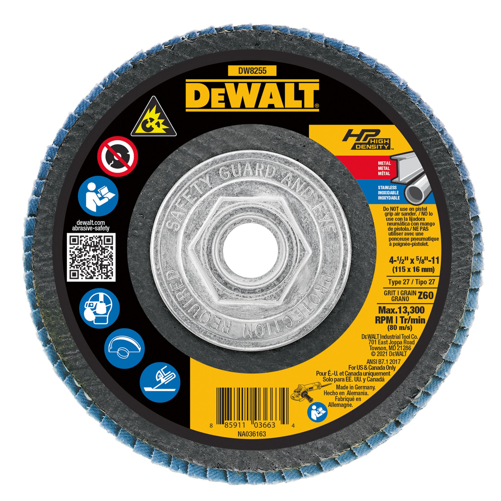 DEWALT DeWalt DW8255 4-1/2 x 5/8-11 Z60 XP T27 Flap Disc