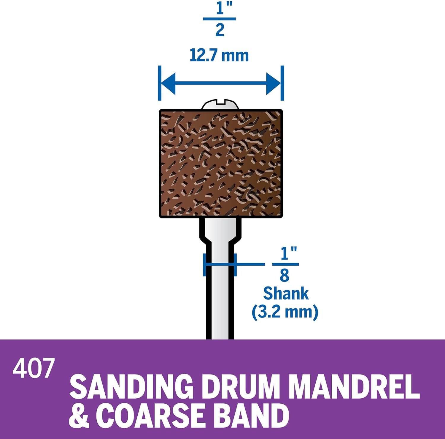 DREMEL Dremel 408 1/2 Inch 60 Grit Rotary Tool Sanding Bands 6 Pack