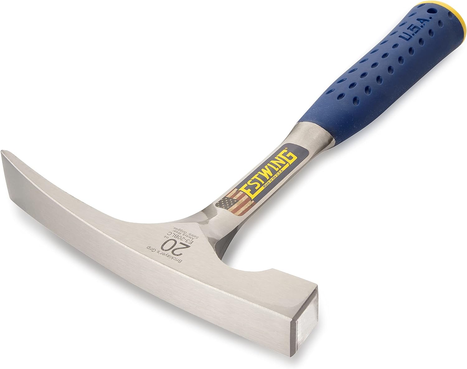 ESTWING Estwing E3-20BLC Bricklayer Mason's Hammer 20 oz Shock Reduction Grip