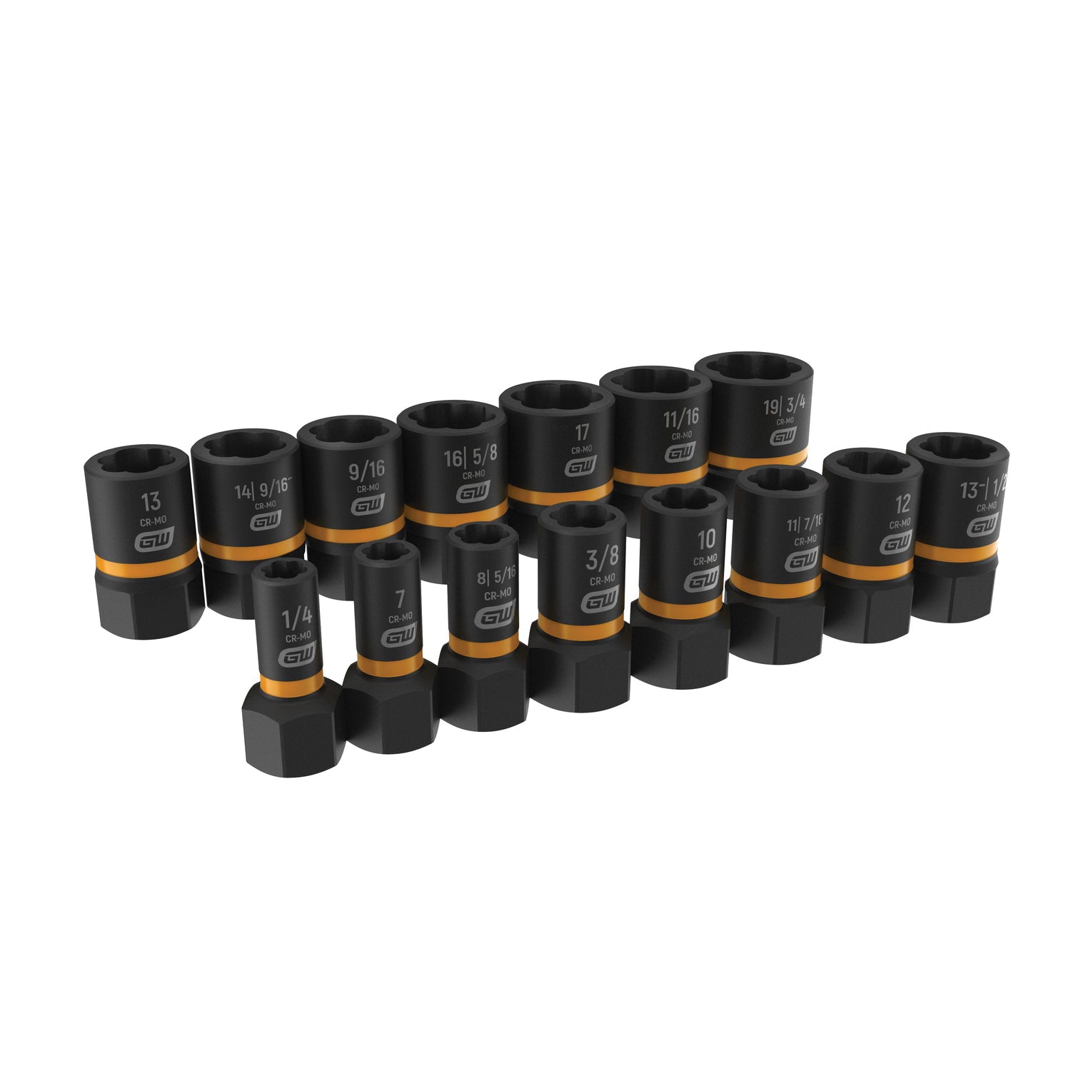 GEARWRENCH GearWrench 84783 15 Pc 1/4 and 3/8 Drive Bolt Biter Impact Extraction Socket Set