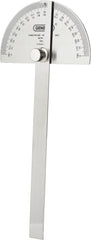 GENERAL TOOLS General Tools 18 Round Head Stainless Steel Protractor, 0 to 180 Degrees, 6-Inch Arm