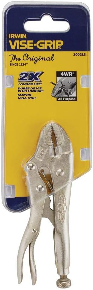 IRWIN Irwin Tools 1002L3 Vise-Grip Original Curved Jaw Locking Pliers with Wire Cutter 4 Inches