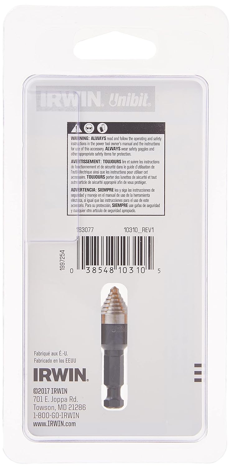 IRWIN Irwin 10310 Unibit Drill Bit Single Hole Size 1/2-Inch