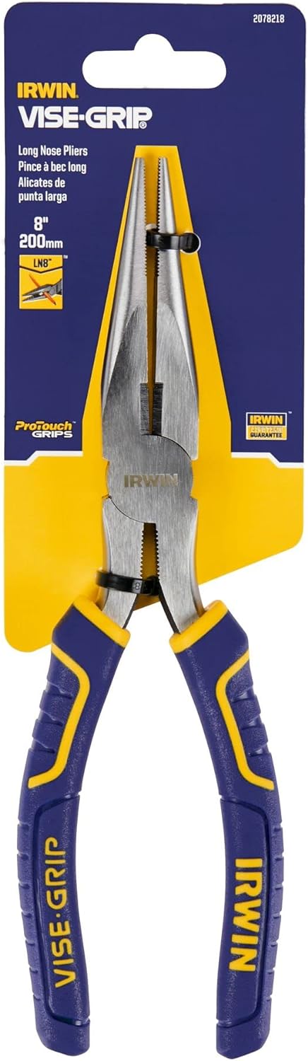 IRWIN Irwin 2078218 Vise-Grip Long Nose Pliers with Wire Cutter 8-inch