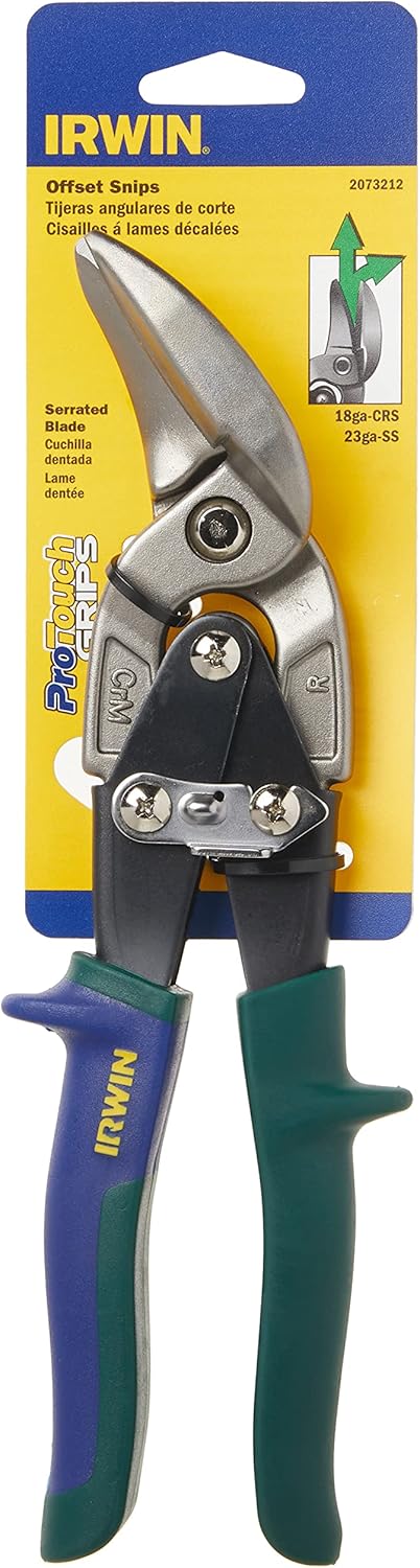 IRWIN Irwin 2073212 Tools Offset Snips Right 9-1/2 Inches 241 mm