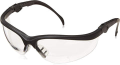 MCR SAFETY MCR Safety K3H25 Klondike Plus Magnifier Polycarbonate Bi-Focal Lens Glasses Black Frame 2.5 Diopter Clear Lens 1-Pair