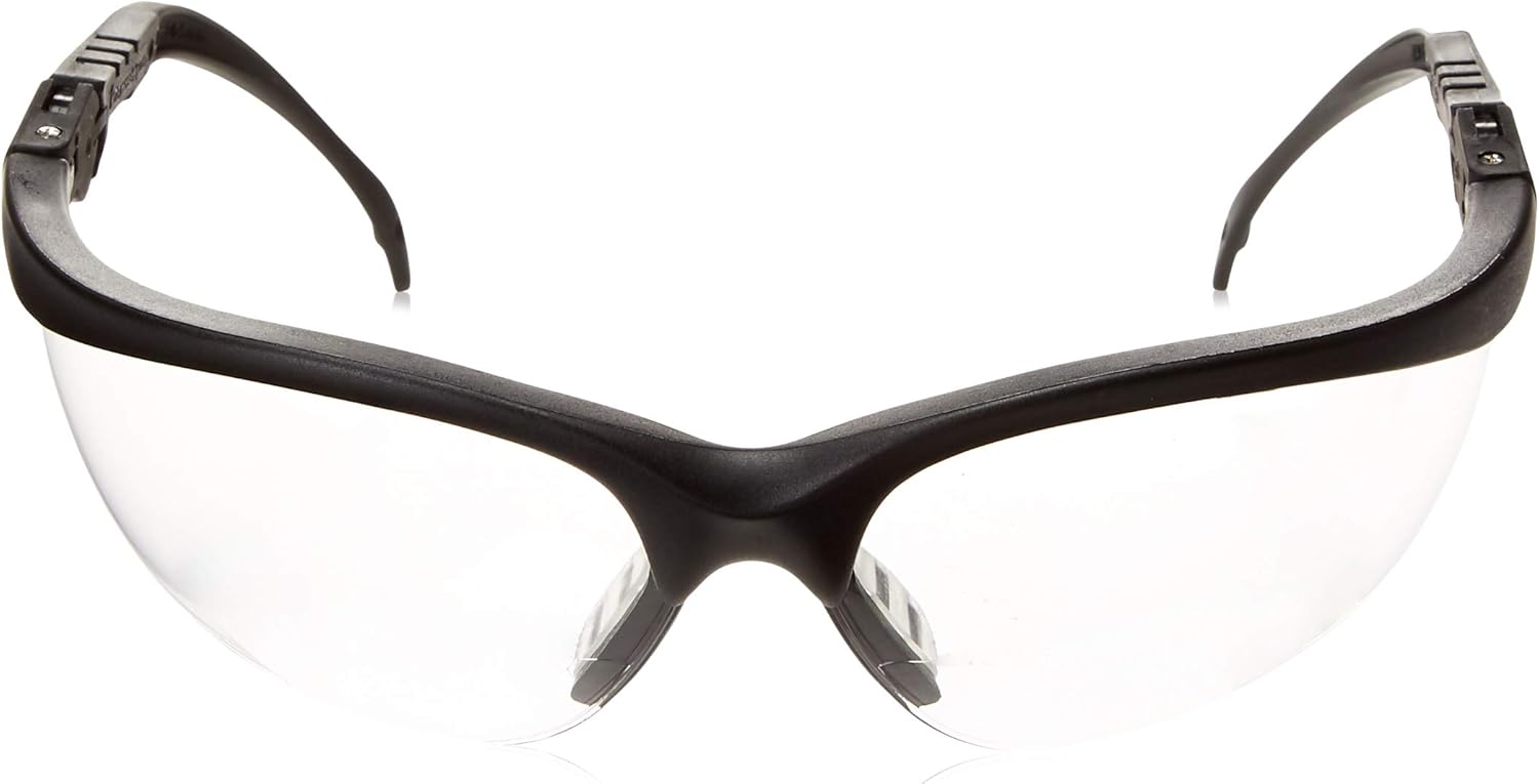 MCR SAFETY MCR Safety K3H25 Klondike Plus Magnifier Polycarbonate Bi-Focal Lens Glasses Black Frame 2.5 Diopter Clear Lens 1-Pair