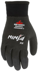 MCR SAFETY MCR Safety N9690FCM Ninja Ice Insulated Work Gloves 15 Gauge Black Nylon with Acrylic Terry Interior, HPT Coated, Medium, 1 Pair