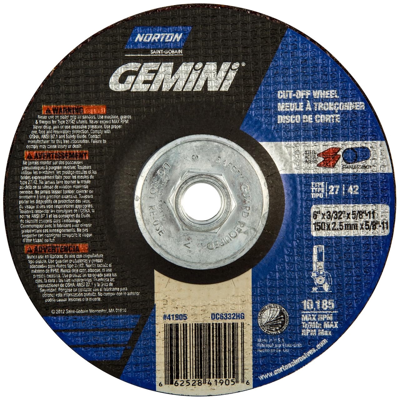 NORTON 66252841905 GRINDING & CUT OFF WHEELS