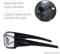 HONEYWELL Honeywell Uvex S2949 Hypershock Safety Glasses Black Frame Espresso Polarized Lens