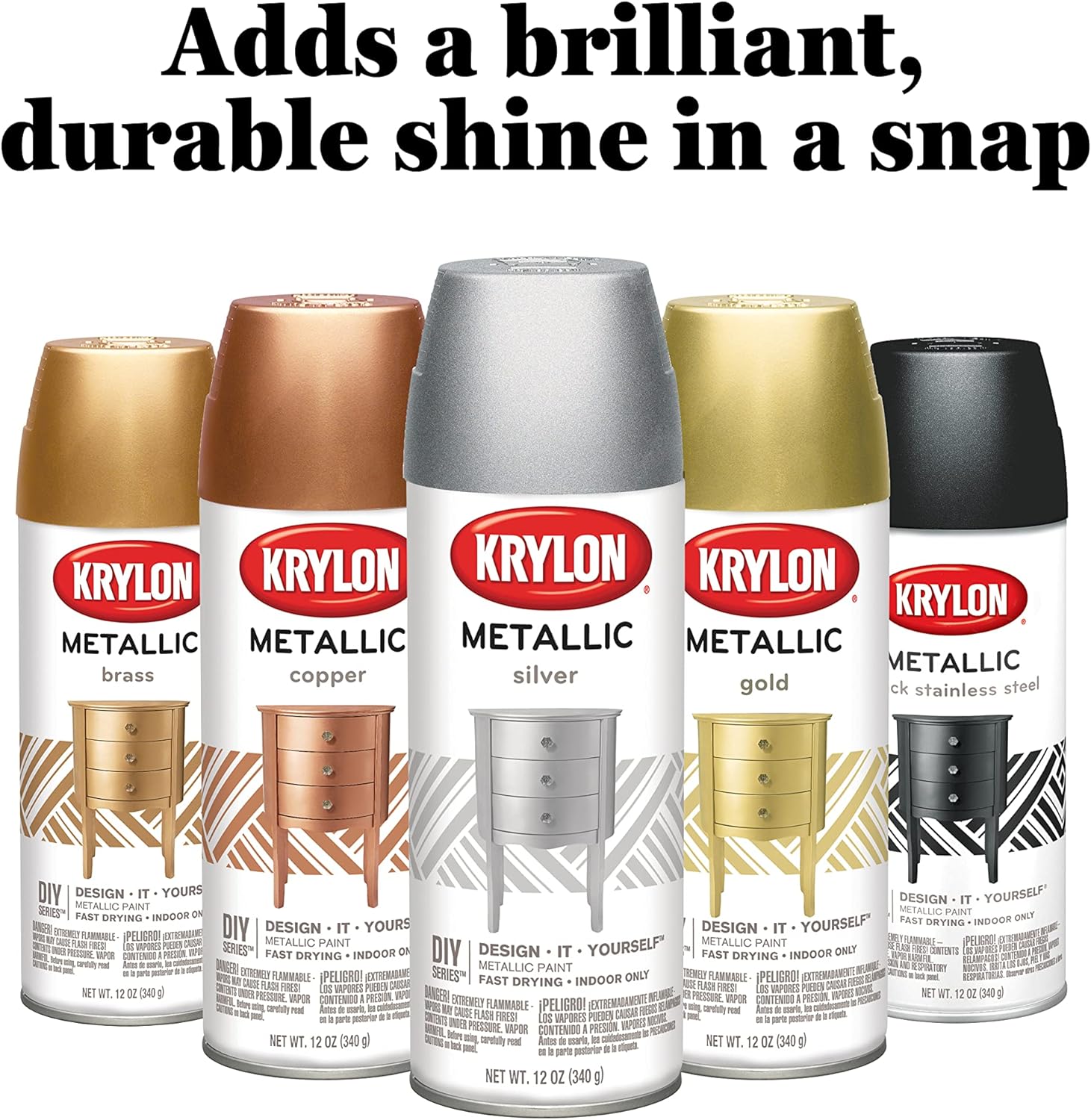 KRYLON Krylon K01406 Brilliant Aerosol 11-Ounce Silver Metallic Finish