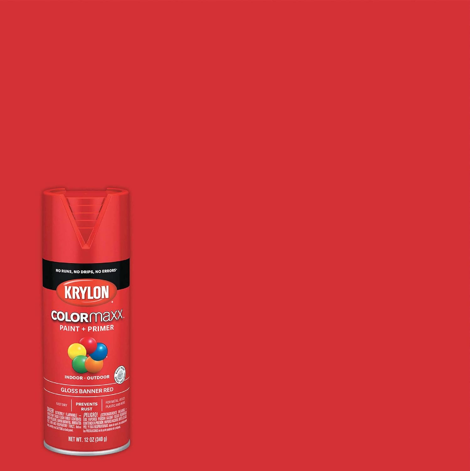 KRYLON Krylon K05503007 COLORmaxx Gloss Banner Red Spray Paint and Primer 12 Ounce