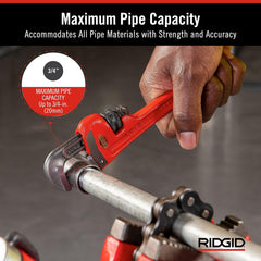 RIDGID RIDGID 31000 Model 6 Heavy-Duty Plumbing Straight 6 Pipe Wrench Red Made in the USA