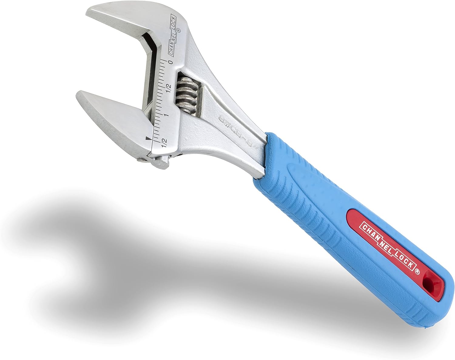 CHANNELLOCK Channellock 8WCB 8-Inch WideAzz Adjustable Wrench with 1.5 Inch Jaw Capacity and Code Blue Grip