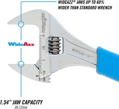 CHANNELLOCK Channellock 8WCB 8-Inch WideAzz Adjustable Wrench with 1.5 Inch Jaw Capacity and Code Blue Grip
