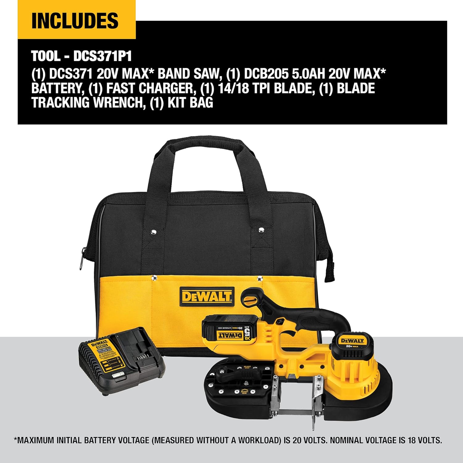 DEWALT Dewalt DCS371P1 20V MAX Portable Band Saw Kit, Cordless