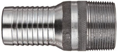 Dixon ST20 Unplated Steel Hose Fitting King Combination Nipple Threaded End with Knurled Wrench Grip 1-1/2-11-1/2 NPT Male x 1-1/2 Hose ID Barbed