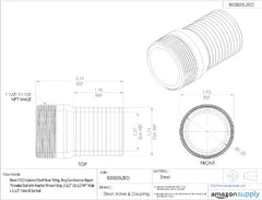 Dixon ST20 Unplated Steel Hose Fitting King Combination Nipple Threaded End with Knurled Wrench Grip 1-1/2-11-1/2 NPT Male x 1-1/2 Hose ID Barbed