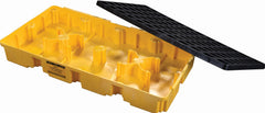 EAGLE GASKET AND PACKING Eagle 1632 Drum Spill Containment Pallet 5,000 lb 2 Drum Yellow