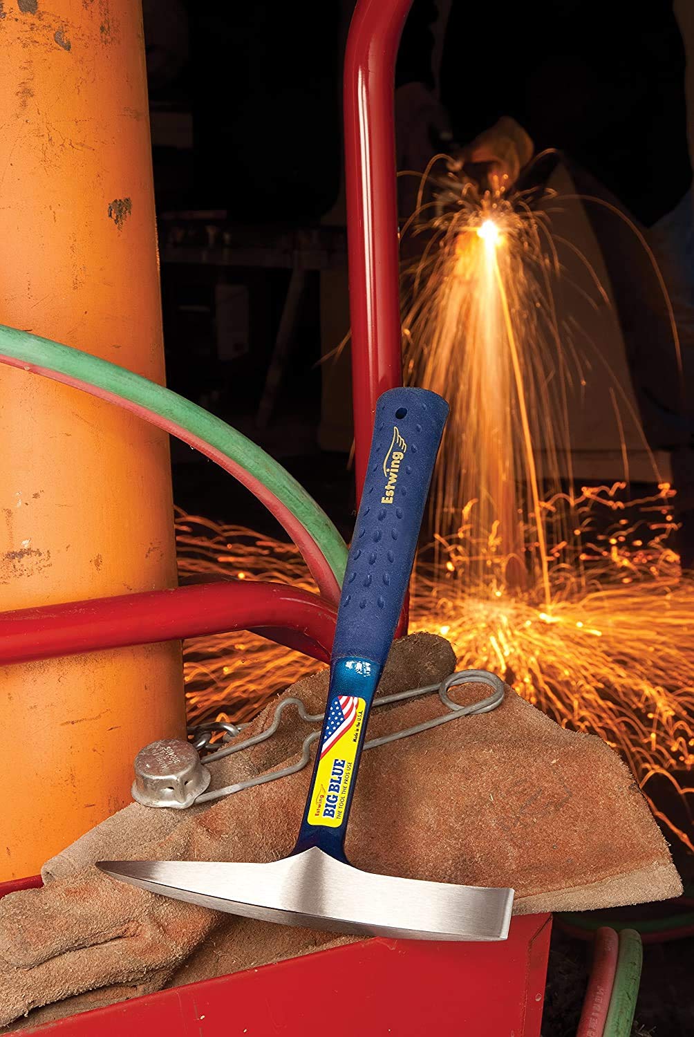 ESTWING Estwing E3-WC Welding Chipping Hammer - 14oz Slag Removal Tool - Shock Reduction Grip