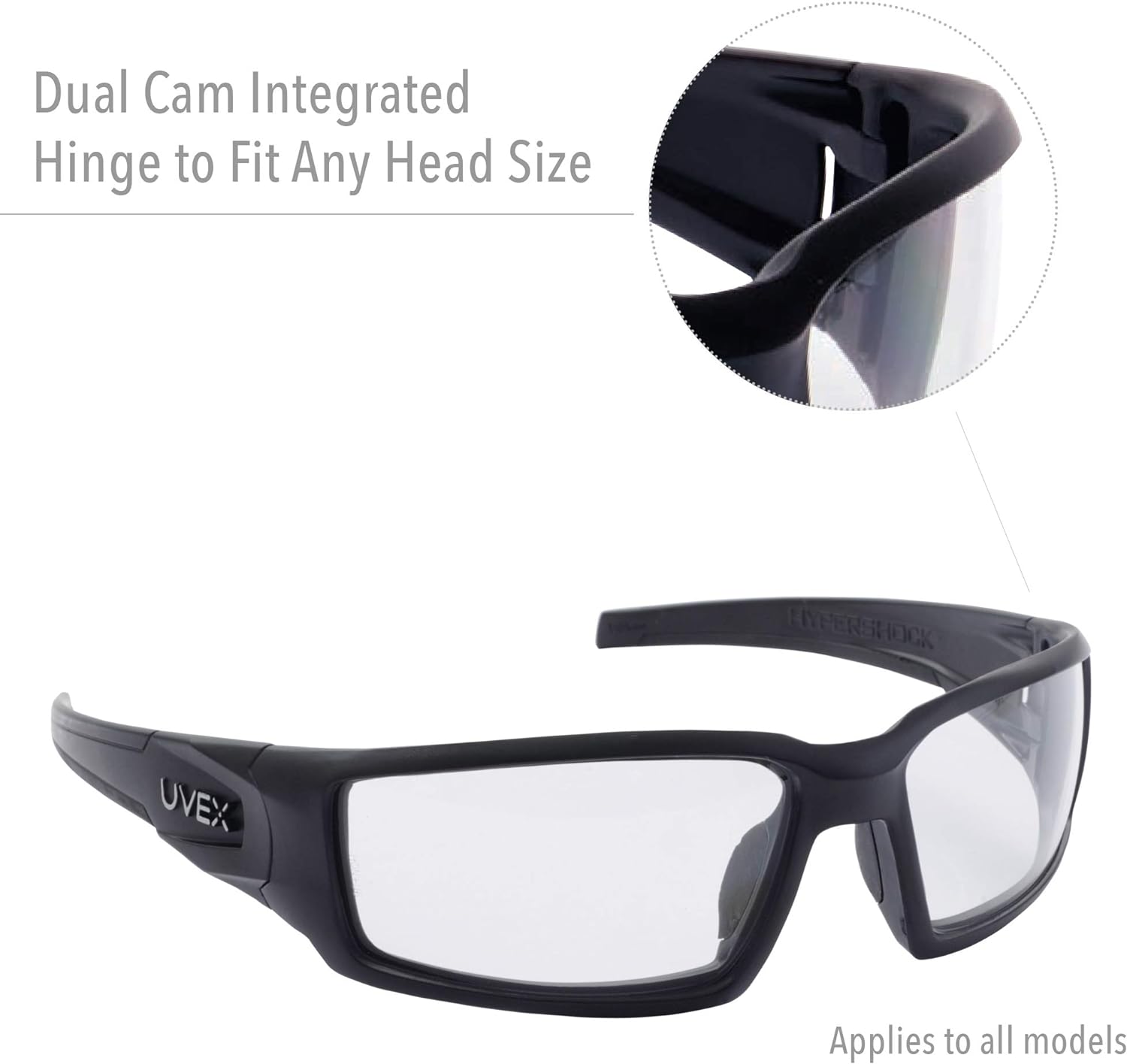 HONEYWELL Honeywell S2941HS Hypershock Safety Glasses Black Frame Gray Lens Hydroshield Anti-Fog