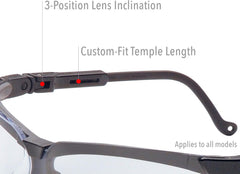 HONEYWELL Honeywell S3200HS Genesis Safety Glasses Anti-Fog Coating Black Frame